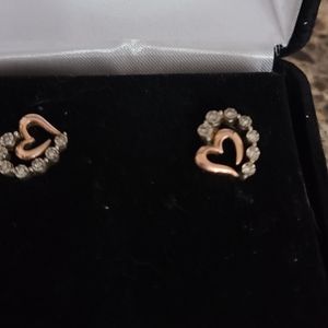 Diamond heart earrings